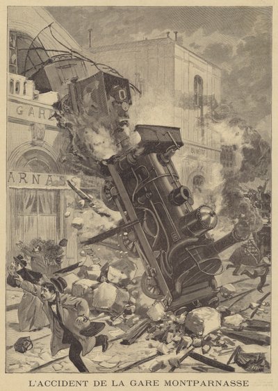 Treinongeluk op het Gare Montparnasse door Fortune Louis Meaulle