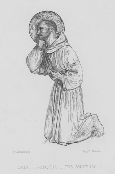 St. Franciscus van Assisi (lithografie) door Fra (after) Angelico