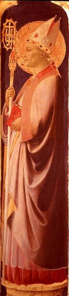 St. Augustinus, pilaster van de achterkant van het rechterpaneel van het Santa Trinita Altaarstuk door Fra  Angelico