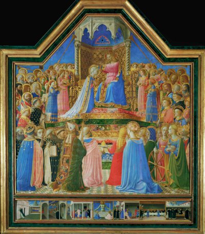 De kroning van de Maagd, geschilderd voor de Dominicaanse ... door Fra (c.1387-1455) Angelico
