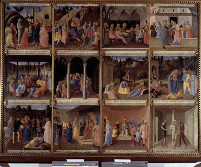 Scènes uit het leven van Christus uit de Kabinet van Heilige Vazen of de Kabinet van de Ex-Voto van Zilver van de Kerk Santissima Annunziata 1450-1453 door Fra  Angelico