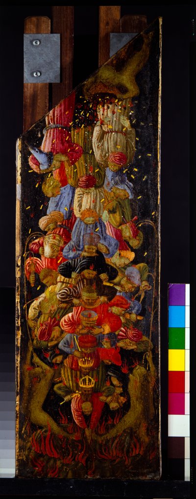 Twee panelen van het Laatste Oordeel die de Hemelvaart en de afdaling naar de hel tonen (paneel) door Fra (c.1387 1455) Angelico