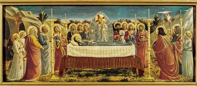 De begrafenis van de maagd, ca. 1434-35 (tempera op paneel) door Fra (c.1400-55) Angelico