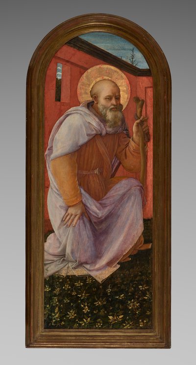 Paneel van een Drieluik: St. Antonius Abt door Fra Filippo Lippi