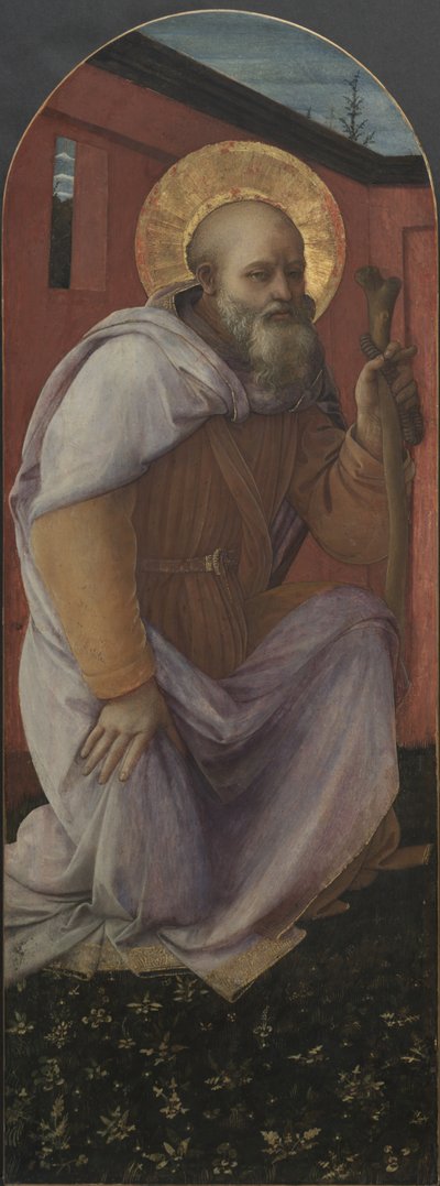 Paneel van een drieluik: St. Antonius Abt door Fra Filippo Lippi