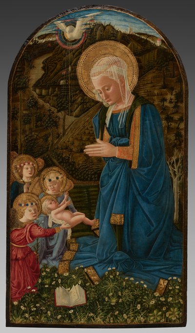 Maria met Kind en engelen door Fra Filippo Lippi
