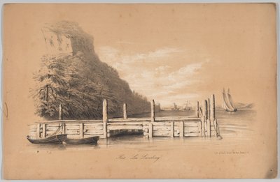 Fort Lee Landing, in: The New York Drawing Book, 1847 door Frances Flora Bond Palmer