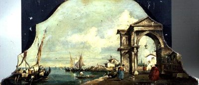 Capriccio Venetiaanse Havenzicht door Francesco (after) Guardi