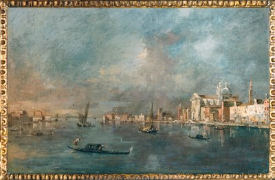 Vue de la Giudecca avec les Zattere - Zicht op het kanaal van Giudecca en de Zattere ... door Francesco (circle of) Guardi