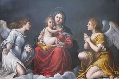 Madonna en Kind met Engelen door Francesco Albani