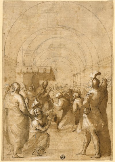 Studie voor Paus Innocentius III tot oprichting van de Franciscaanse Orde door Francesco Allegrini