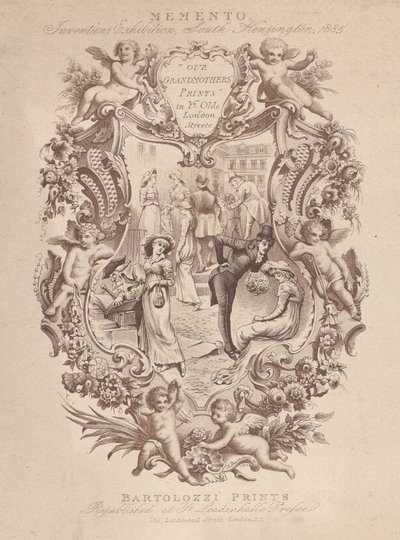 Advertentie voor Memento, Uitvindingen Tentoonstelling, South Kensington door Francesco Bartolozzi