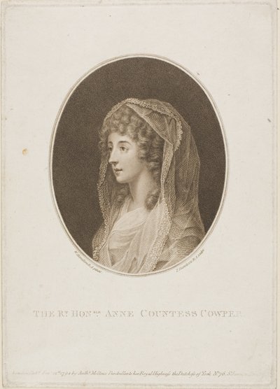 Anne Gravin Cowper door Francesco Bartolozzi