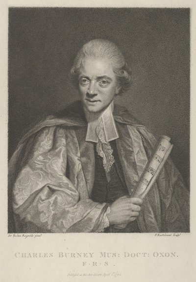 Charles Burney, 1 april 1784 door Francesco Bartolozzi