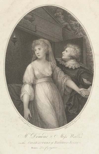 Mr. Dimond en Miss Wallis in de Rollen van Romeo en Julia, 1 mei 1796 door Francesco Bartolozzi