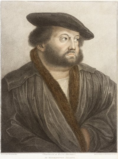 Portret van Hans Holbein in Kensington Palace door Francesco Bartolozzi