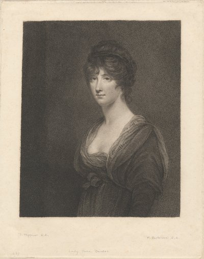 De zeer eerbiedwaardige Lady Jane Dundas door Francesco Bartolozzi