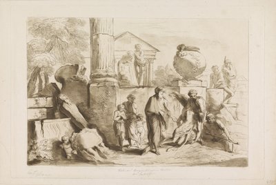 Tobit en het begraven van de doden door Francesco Bartolozzi