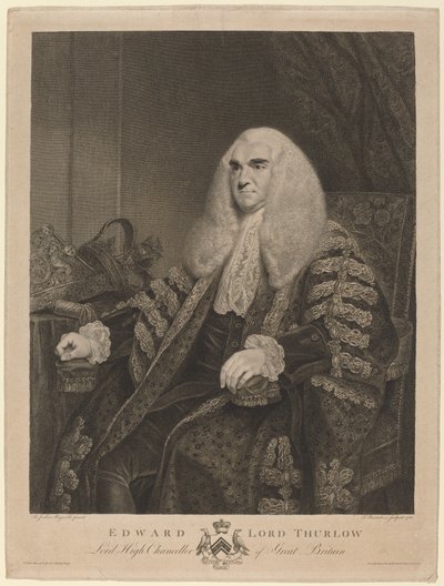 Edward, Lord Thurlow door Francesco Bartolozzi after Sir Joshua Reynolds