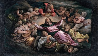 Christus in Glorie door Francesco Bassano the Younger