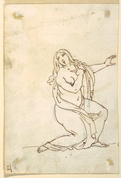 Lucretia of Tarquinia Steekt Zichzelf door Francesco Coghetti