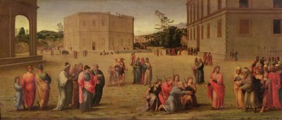 Jozef presenteert zijn vader en broers aan de farao, c.1515 door Francesco Granacci