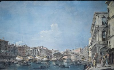 Canal Grande bij de Rialtobrug, c.1780-90 door Francesco Guardi