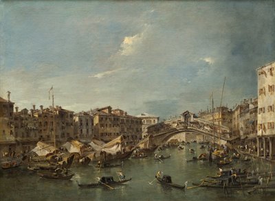 Grote Kanaal met de Rialtobrug, Venetië door Francesco Guardi