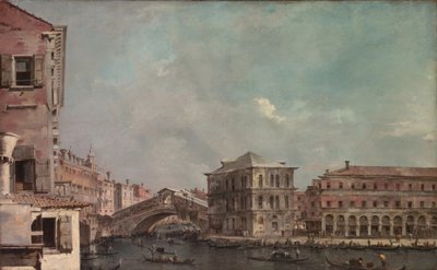 Het Grote Kanaal boven de Rialto door Francesco Guardi