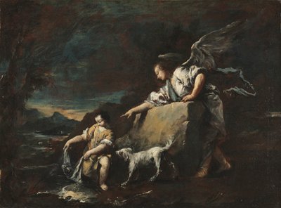 Tobias en de Engel, 1750s door Francesco Guardi