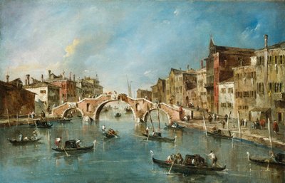 Gezicht op het Cannaregiokanaal, Venetië door Francesco Guardi