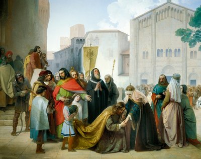 Verzoening van Otto II met zijn moeder Adelaide van Bourgondië door Francesco Hayez