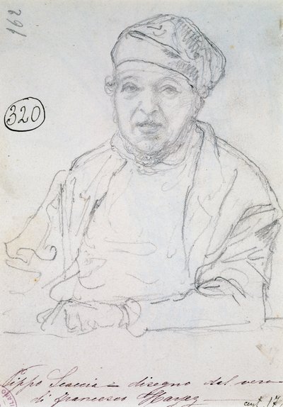 Studie voor portret van zijn zwager Pippo Scaccia door Francesco Hayez