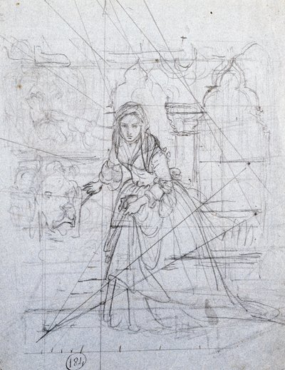 Studie voor Geheime Beschuldiging door Francesco Hayez
