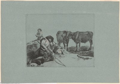 Plaat 7, uit De set van 12 pastorale scènes door Francesco Londonio