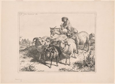 Plaat 9, uit De set van 12 pastorale scènes door Francesco Londonio