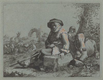 Zittende Oude Man door Francesco Londonio