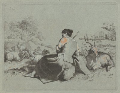 Zittende herderin, 1762 door Francesco Londonio