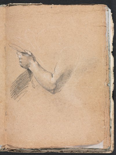 Verona Schetsboek: Linkerarm en hand pagina 75, 1760 door Francesco Lorenzi