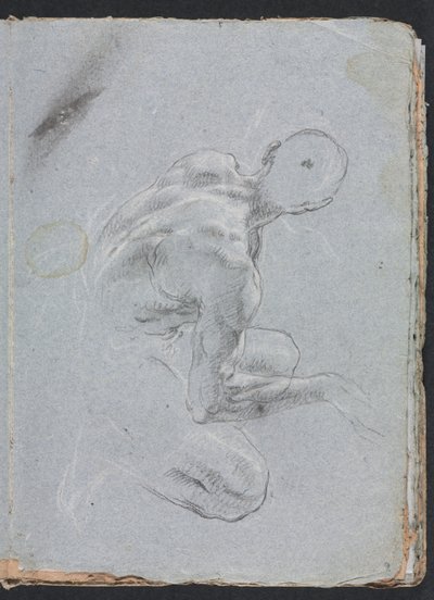 Verona Schetsboek: Mannelijk naakt van achteren (pagina 9) door Francesco Lorenzi