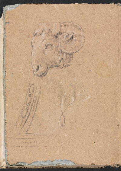 Verona schetsboek: Ramskop pagina 12, 1760 door Francesco Lorenzi
