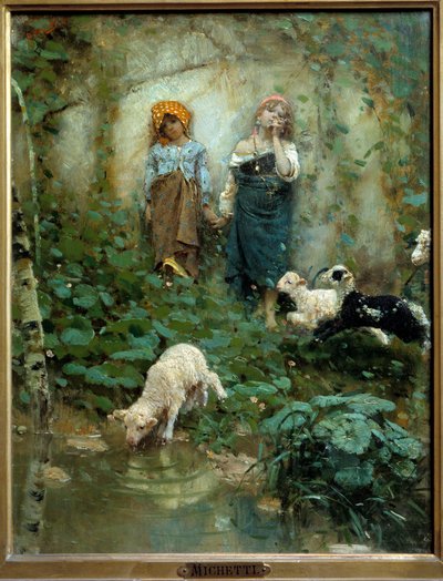 Twee kleine herders door Francesco Paolo Michelli