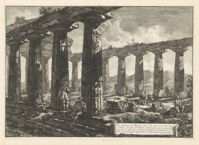 Tempel van Juno te Paestum door Francesco Piranesi