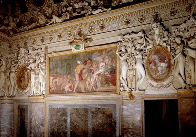 Architectuur: detail van de kamer van Anne de Pisseleu, Hertogin van Etampes door Francesco Primaticcio