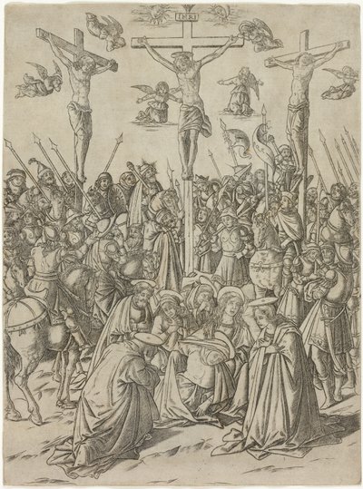 De Kruisiging met de Twee Dieven, plaat tien uit het Leven van de Maagd en Christus door Francesco Rosselli