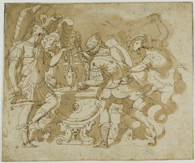 Camillus valt Brennus aan door Francesco Salviati
