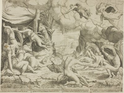 De Dood van de Kinderen van Niobe door Francesco Salviati
