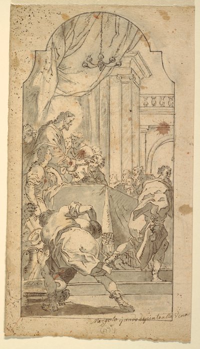 Tekening, Het laatste avondmaal, 1746-86 door Francesco Saverio Mergolo