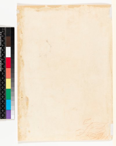 Recto: Studieblad. Verso: Lichte inktkrabbels, mogelijk een draperiestudie?, 1700-1799 door Francesco Solimena