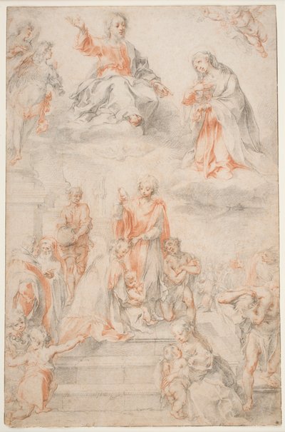 Sint Ansano doopt de Sienese, ca. 1593 door Francesco Vanni